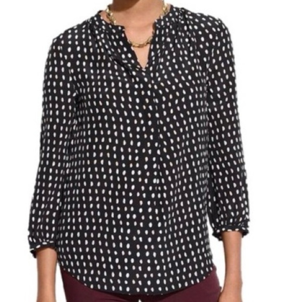 Madewell Silk Poet In Paintdot Blouse (Small)